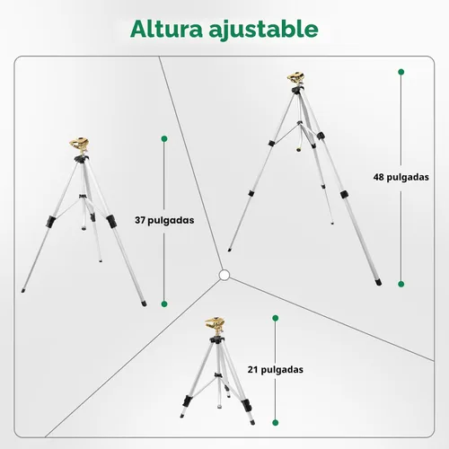 Vista 2 de RESTMO Aspersor de trípode de 48 pulgadas, grandes rociadores de impacto de Plateado