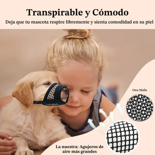 Vista 2 de Mayerzon Bozal para Perro, Bozales de Malla Suave para Perros Pequeños, Medianos y Grandes Chihuahua Poodle Husky Labrador Retriever, Protector