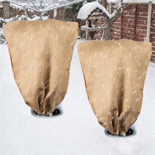 Vista 6 de ANPHSIN Cubiertas de arpillera para plantas de protección contra la congelación para el patio, protector de heladas de invierno grande de 40 x 47