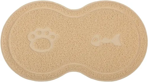 Vista 7 de Caja de arena pequeña para gatos con forma de 8 estera para atrapar residuos, 18 x 10 pulgadas (Almirante)