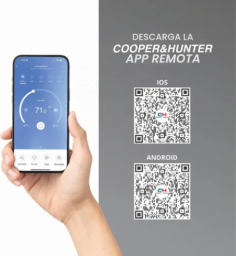 Vista 5 de Cooper & Hunter, Serie Olivia Edición Medianoche, 9.000 BTU, 230 V, 24 SEER, Mini Split de aire acondicionado/calentador sin ductos con kit
