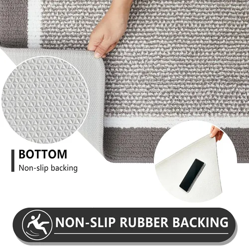 Vista 5 de REFETONE Tapete para interiores, tapete para puerta delantera y trasera, 24 x 36 pulgadas, parte trasera de goma absorbente, antideslizante, lavable