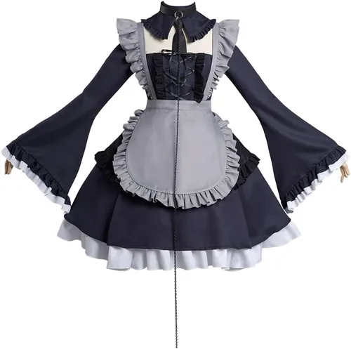 Vista 7 de Kitagawa - Disfraz de sirvienta para cosplay, disfraz de sirvienta para Halloween, conjunto completo