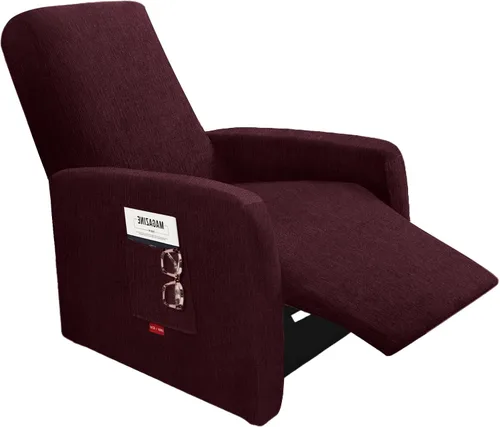 Vista 56 de 3 fundas elásticas para sillas reclinables, fundas de tela de felpa y protectores duraderos de muebles para niños y mascotas (1 plaza, negro)