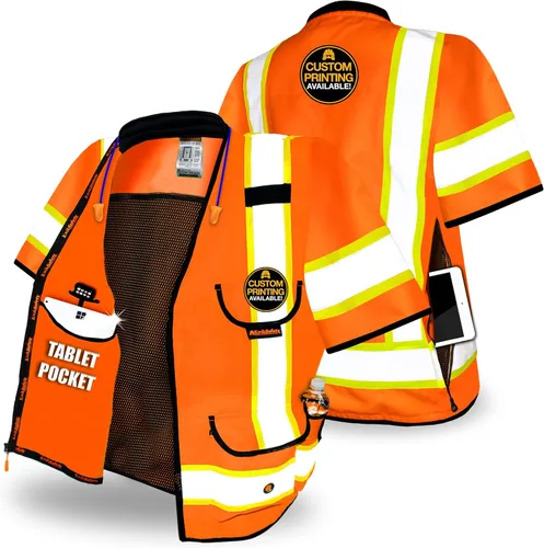 Vista 9 de KwikSafety Chaleco de seguridad GODFATHER Clase 2 y Clase 3 ANSI OSHA Hi Vis Chaleco