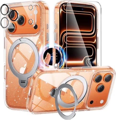 Vista 2 de Funda magnética para iPhone 13 y iPhone 14, [probada en caídas de grado militar] [compatible con MagSafe] Funda protectora delgada translúcida