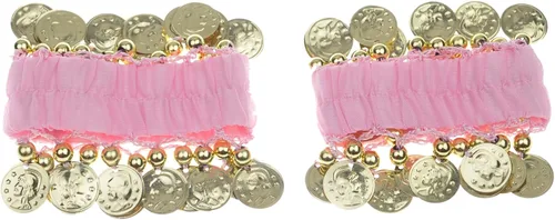Vista 13 de Pulseras de muñeca y tobillo para danza del vientre, accesorio de disfraz de Halloween Negro