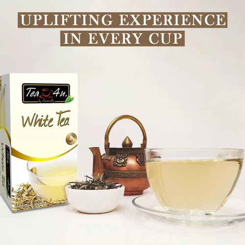 Vista 2 de Tea4U - Bolsas de té blanco de Ceilán, té de Ceilán seleccionado a mano de los mejores jardines de Sri Lanka, infusión rica y fragante, mezcla por