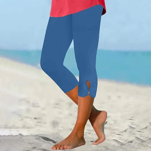 Vista 118 de Pantalones capri para mujer, estilo casual, de verano, elásticos, de cintura alta, pantalones de yoga, ajuste atlético, pantalones deportivos