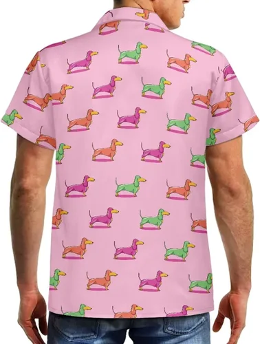 Vista 6 de Camisa hawaiana divertida de manga corta con botones y ajuste regular para hombre