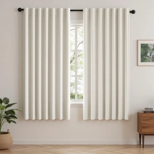 Vista 19 de VISIONTEX Velvet Blackout Curtains Thermal Insulated Beige 63 Inches Beige Camel