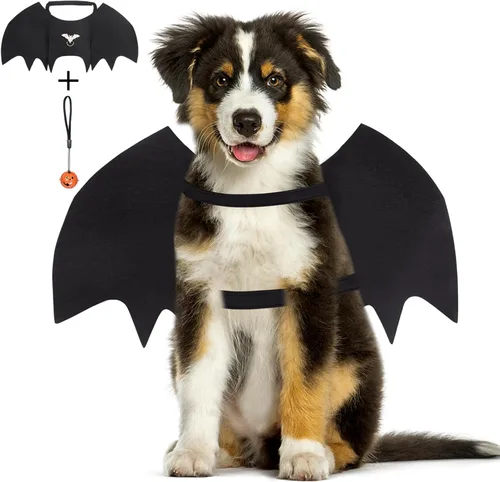 Vista 9 de Vivifying Disfraz de Halloween con alas de murciélago para perro