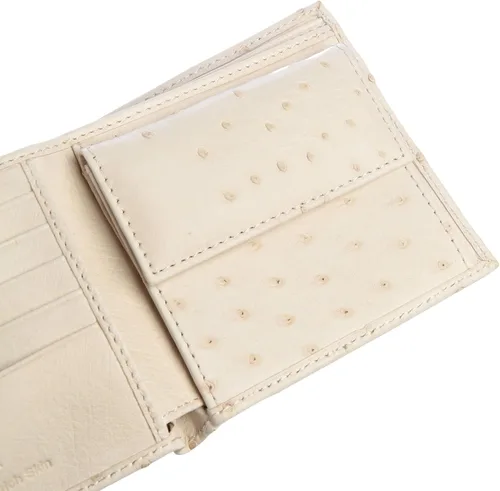 Vista 7 de Carteras de piel de avestruz auténtica, color blanco marfil