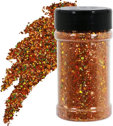 Vista 11 de TORC Purpurina holográfica negra de 4 onzas, mezcla de purpurina gruesa a granel para decoración de festivales de arte cosmético de resina