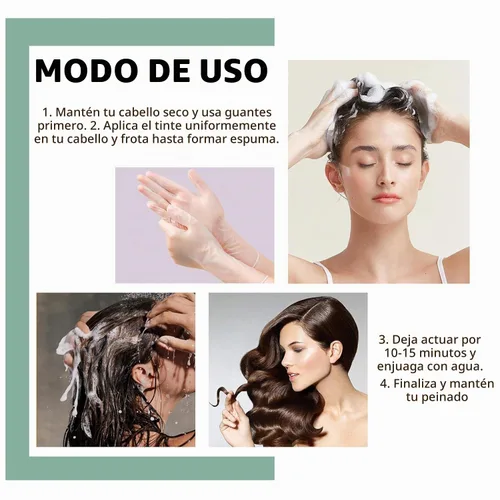 Vista 2 de Vedora Champú instantáneo para cabello negro, semipermanente (D e X e) champú negro para cabello natural, dura 30 días, fórmula de acción rápida