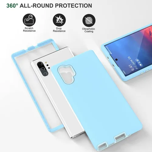 Vista 2 de Diseñada para Galaxy Note 10 Plus, protección de cuerpo completo, a prueba de golpes, resistente, delgada, sedosa al tacto, funda protectora