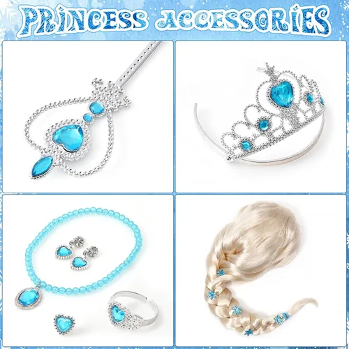 Vista 4 de Latocos Disfraz de princesa para niñas y niños pequeños, paños de vestir de princesa para niñas pequeñas, regalos de cumpleaños de Halloween