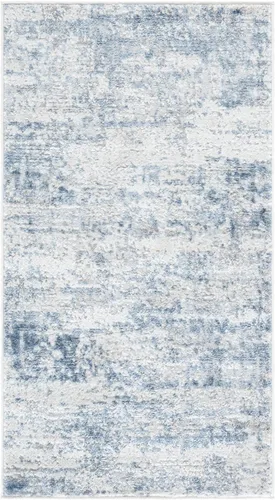 Vista 2 de SAFAVIEH Amelia Collection ALA700A - Alfombra decorativa de 2'2" x 4', diseño moderno abstracto, color marfil y azul, no desprende pelusa y de fácil