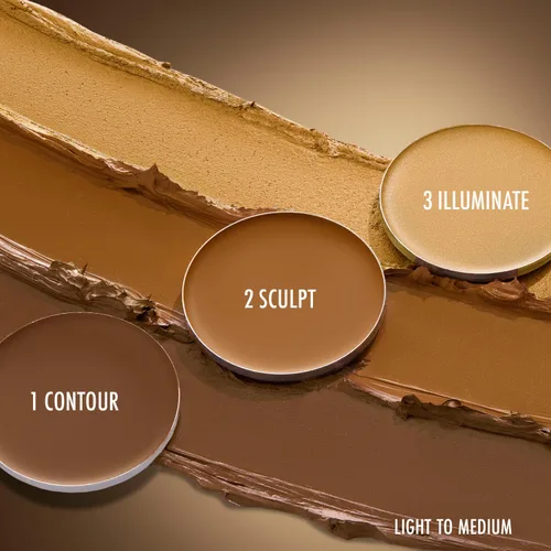 Vista 3 de Black Radiance True Complexion Crème Contour Paleta, define, esculpe y resalta: ligero a medio