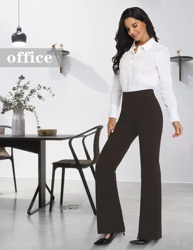 Vista 8 de Tapata Women Dress Pants 28"30"32"34" High Waist Stretchy Bootcut Pants Tall, Petite, Regular for Office Business Casual