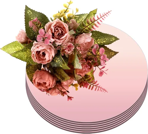 Vista 8 de Thyle 12 Piezas de Espejos Redondos de Acrílico de 10 Pulgadas para Centros de Mesa, Espejos Circulares para Velas, Placas para Pared, Centros