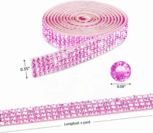 Vista 7 de NiArt Cinta autoadhesiva de diamantes de imitación de cristal, 12 rollos de 0.35 in de ancho, total de 12 yardas, multifuncional, DIY decorativa, 12