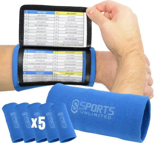 Vista 80 de Sports Unlimited Banda Instructora Triple para Adultos, Muñequeras de Fútbol para Jugadas, Muñequeras de Béisbol, Bandas de Brazo QB