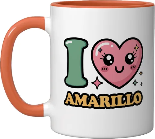 Vista 7 de I love Amarillo Ceramic Mug, Black/White