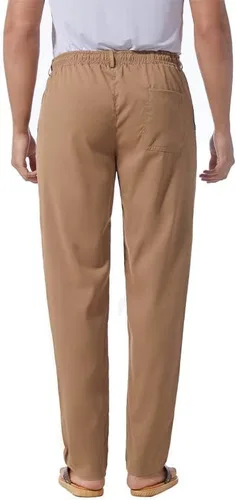 Vista 28 de Pantalones casuales de lino de algodón para hombre, pantalones sueltos de playa, pantalones largos de yoga ligeros