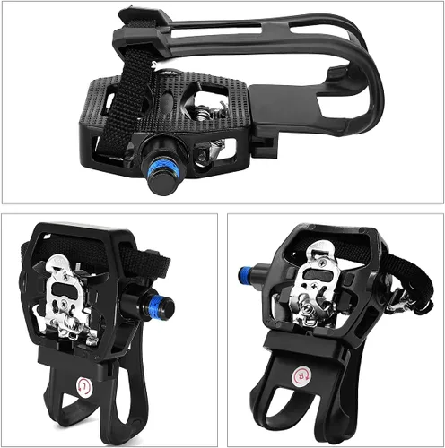 Vista 3 de Thinvik Pedales SPD para bicicleta de spin, compatible con Shimano SPD con jaula ajustable para dedos de 9/16 pulgadas para bicicleta de Negro