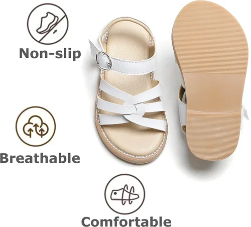 Vista 131 de THEE BRON Sandalias cómodas para niñas, zapatos para niños, sandalias rellenas