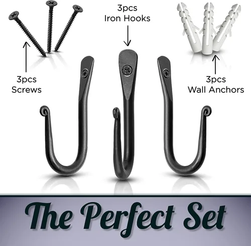 Vista 3 de Ganchos decorativos para pared, ganchos de pared para colgar abrigos, sombreros y bolsos, ganchos versátiles para toallas para baños o cocina