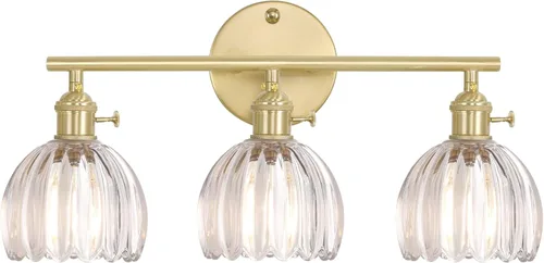 Vista 50 de Shenmoyl Lámparas de baño, lámpara de pared de 2 luces para tocador sobre espejo con pantalla de vidrio tulipán blanco para dormitorio, sala