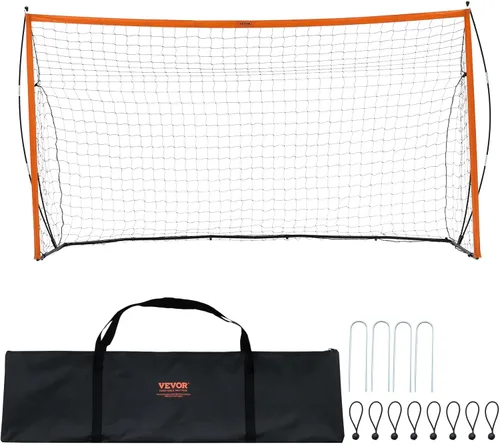 Vista 11 de VEVOR Portable Soccer Goal, 12 x 6 ft Large Practice Soccer Net, Steel Fiberglass Structure Training Goal Set with Carry Bag, All-Weather Outdoor