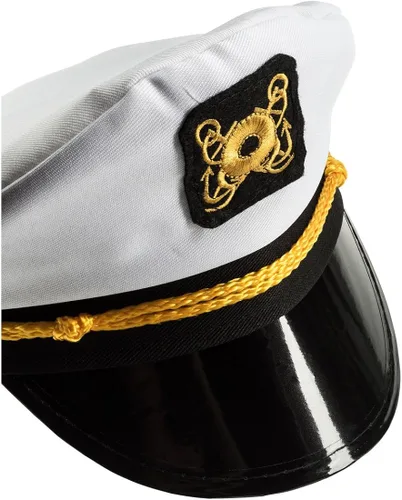 Vista 5 de NJ Novelty - sombrero de capitán de yate, accesorio de disfraz para adulto, gorro de embarcación