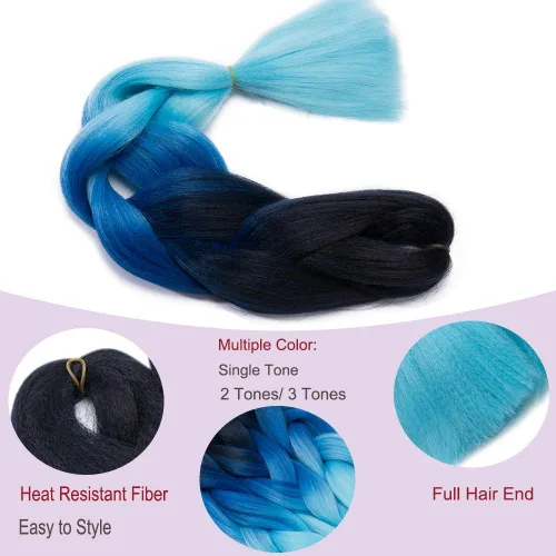 Vista 2 de Trenzas africanas Jumbo de cabello sintético africano trenzado africano, de fibra de alta temperatura, 24 pulgadas, trenzas torcidas Senegal, 3.53