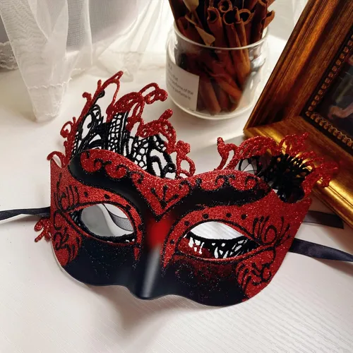 Vista 4 de Lusy DM Máscaras de máscaras para parejas, máscara de fiesta veneciana, máscara de Mardi Gras, máscara de disfraz de Halloween para parejas, mujeres