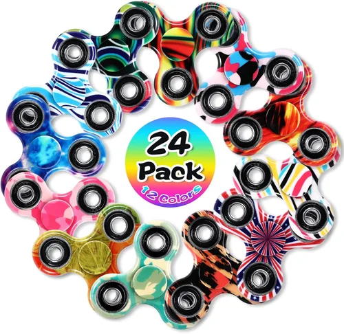 Vista 7 de SCIONE Paquete de 24 juguetes giratorios para la ansiedad, juguetes para aliviar el estrés, regalos de fiesta para niños y adultos, cumpleaños