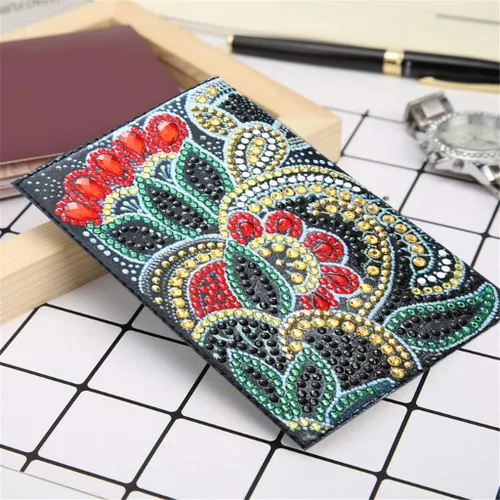Vista 3 de FLAIGO 5D DIY borla diamante pasaporte cubierta por números kits regalo de lectura, pintura punto de cruz, taladro parcial de cristal de diamantes