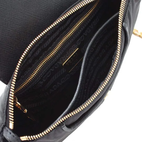 Vista 6 de Prada Bolso cruzado Saffiano de nailon negro Negro S