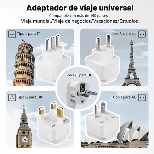 Vista 5 de Adaptador de convertidor de corriente 2000W Combo, convertidor de voltaje Gris
