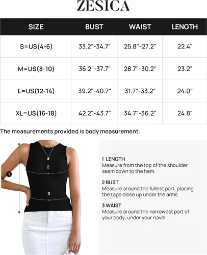 Vista 6 de ZESICA Camisetas sin mangas acanaladas para mujer, de verano, sin mangas, cuello alto, casual, ajustadas, básicas, de punto