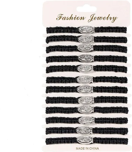 Vista 4 de BONITTER 612 PCS Virgen MaríaSan BenitoSan Judas pulsera rosario hecho a mano nudo rojo cuerdas pulseras de la suerte pulsera hombres o mujeres como