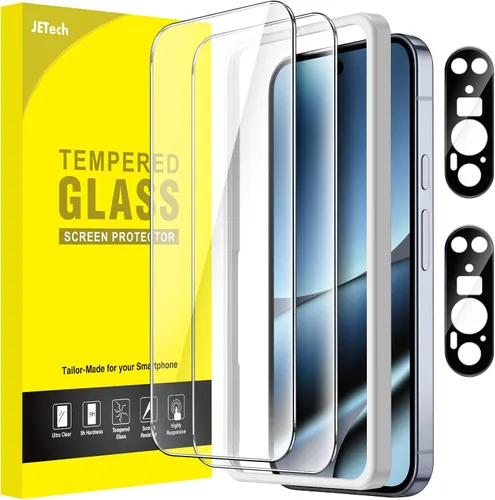 Vista 9 de JETech Protector de pantalla para Google Pixel 6a de 6.1 pulgadas con protector de lente de cámara, herramienta de fácil instalación, compatible