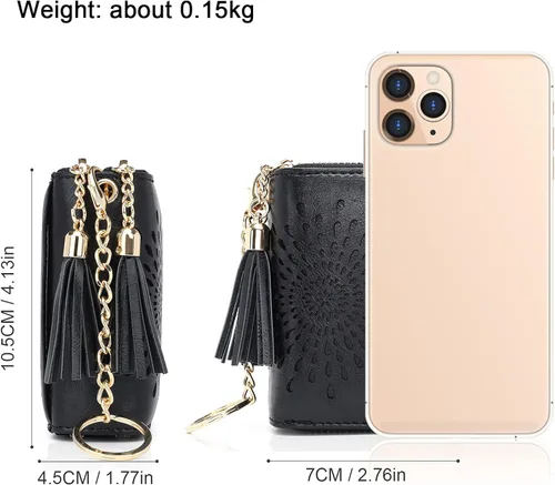 Vista 5 de APHISON RFID - Porta tarjeta de crédito con cremallera carteras pequeñas para mujer en cuero estilo girasol para mujer y niña caja de regalo 1927