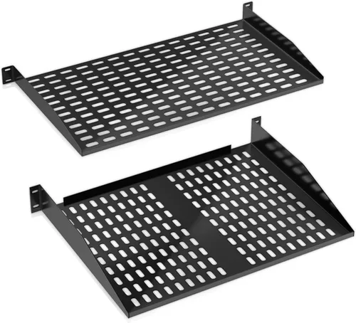 Vista 8 de Pyle Estantes para rack de servidores 1U+2U de 19 pulgadas, bandeja de montaje universal para racks y gabinetes de computadora, compatible