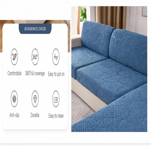 Vista 5 de Funda universal para sofá resistente al desgaste, protector de sofá elástico antideslizante, se adapta a sofás seccionales, de 3/4 plazas, lavable a