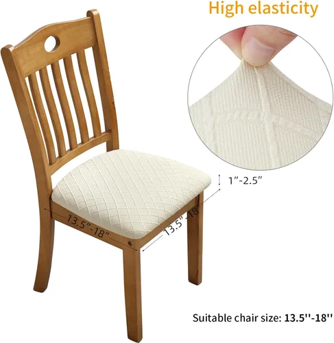 Vista 4 de Fuloon Fundas elásticas para asiento de silla, 2 PCS, extraíbles y lavables, fundas para sillas de comedor, antipolvo, fundas deslizantes de cojín
