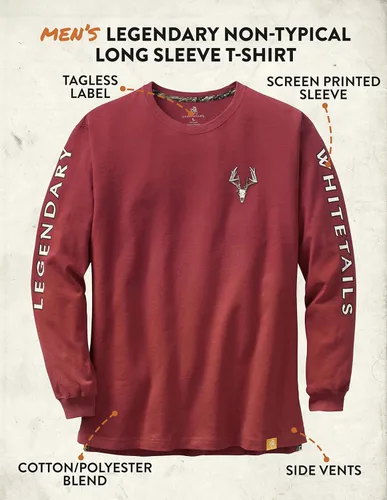 Vista 3 de Legendary Whitetails - Camiseta de manga larga para hombre, con diseño exclusivo