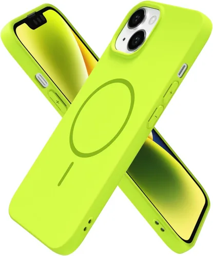 Vista 208 de Oakxco Funda de Silicona Mag Safe para iPhone 12 Pro Max, Funda Magnética Delgada y Fina Compatible con Carga Inalámbrica MagSafe, Bonita Funda